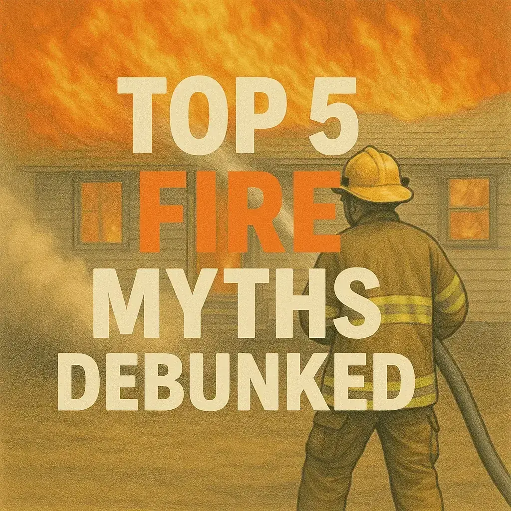 Firefighter debunking common fire blanket myths with facts and demonstrations